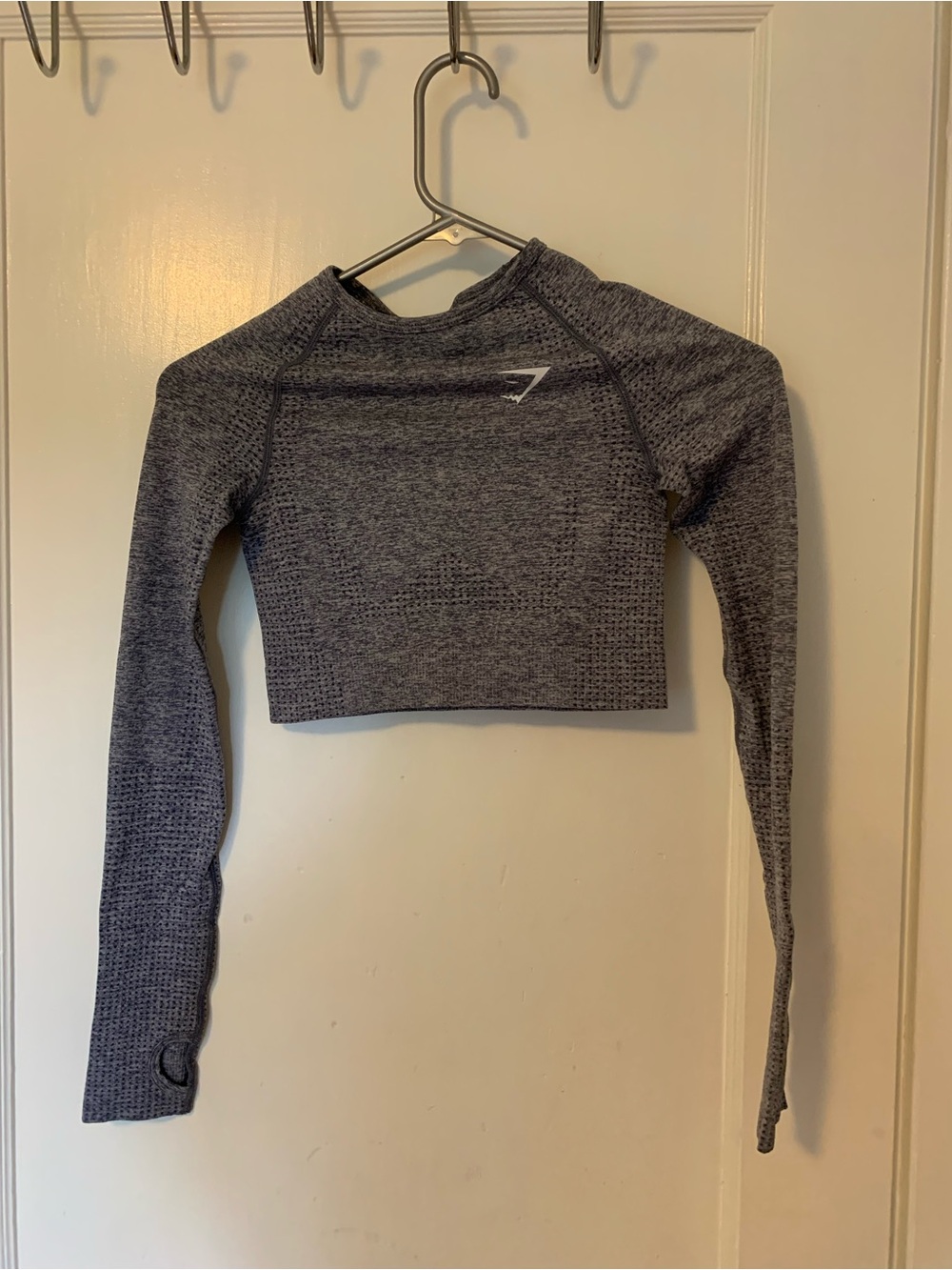 Gymshark Gray Seamless Long-Sleeve Crop Top